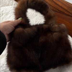 Luxurious Brown mink purse never used !! I bought in Saks fifth
